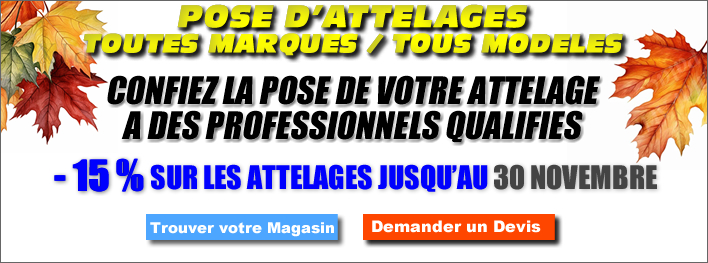 attelage en promotion -25% mil remorques